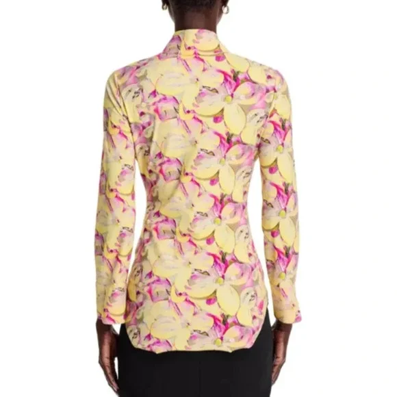 New CHIARA BONI La Petite Robe Women's Shohreh Floral Print Top Size 6 42